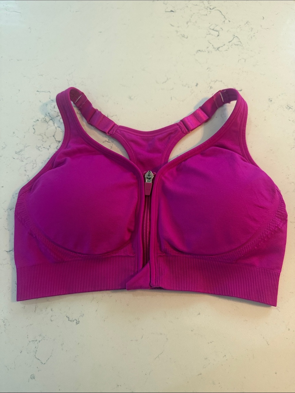 DSG Front-Zip Sports Bra - Fuchsia